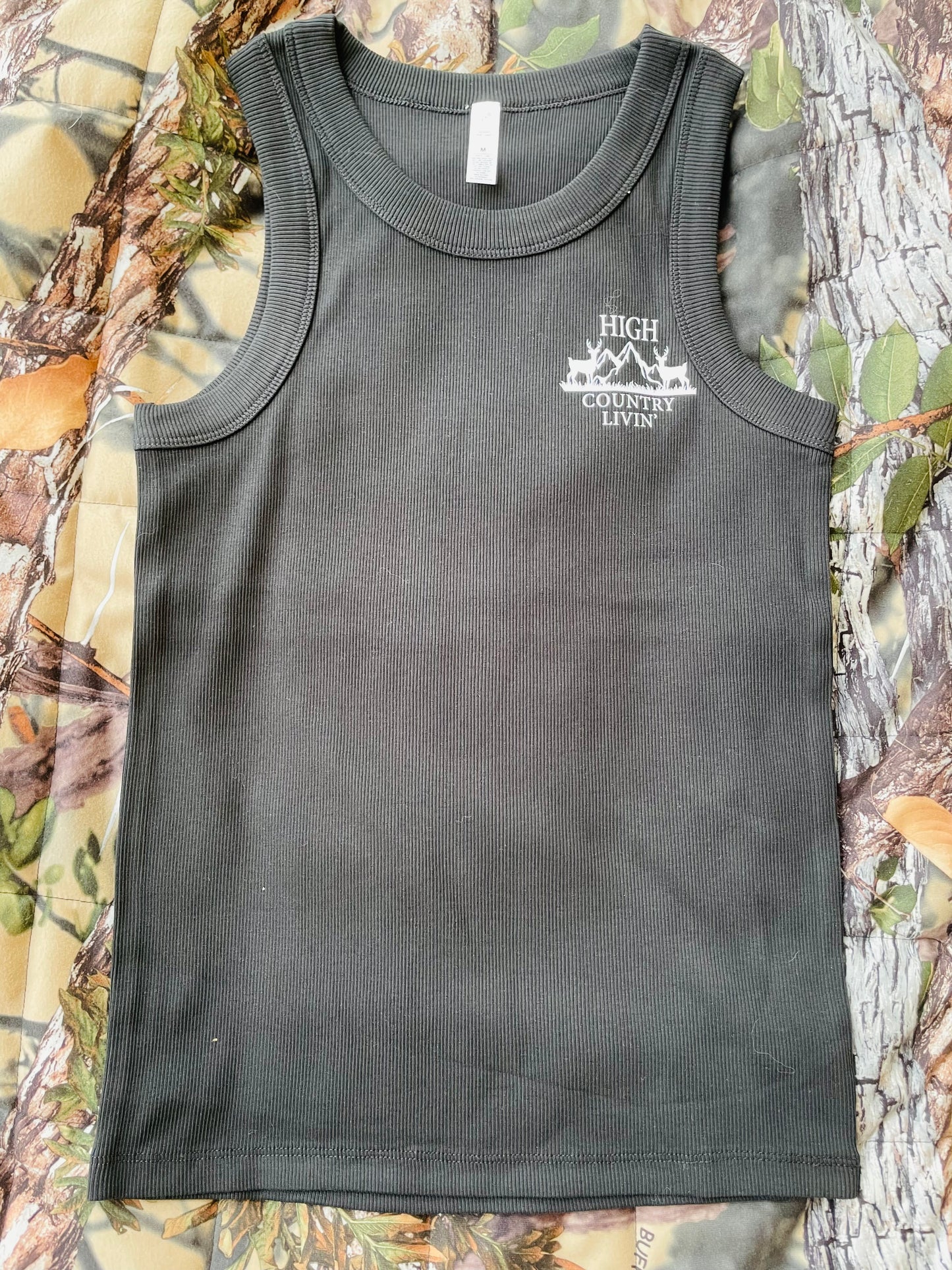Ribbed Black Ladies Singlet