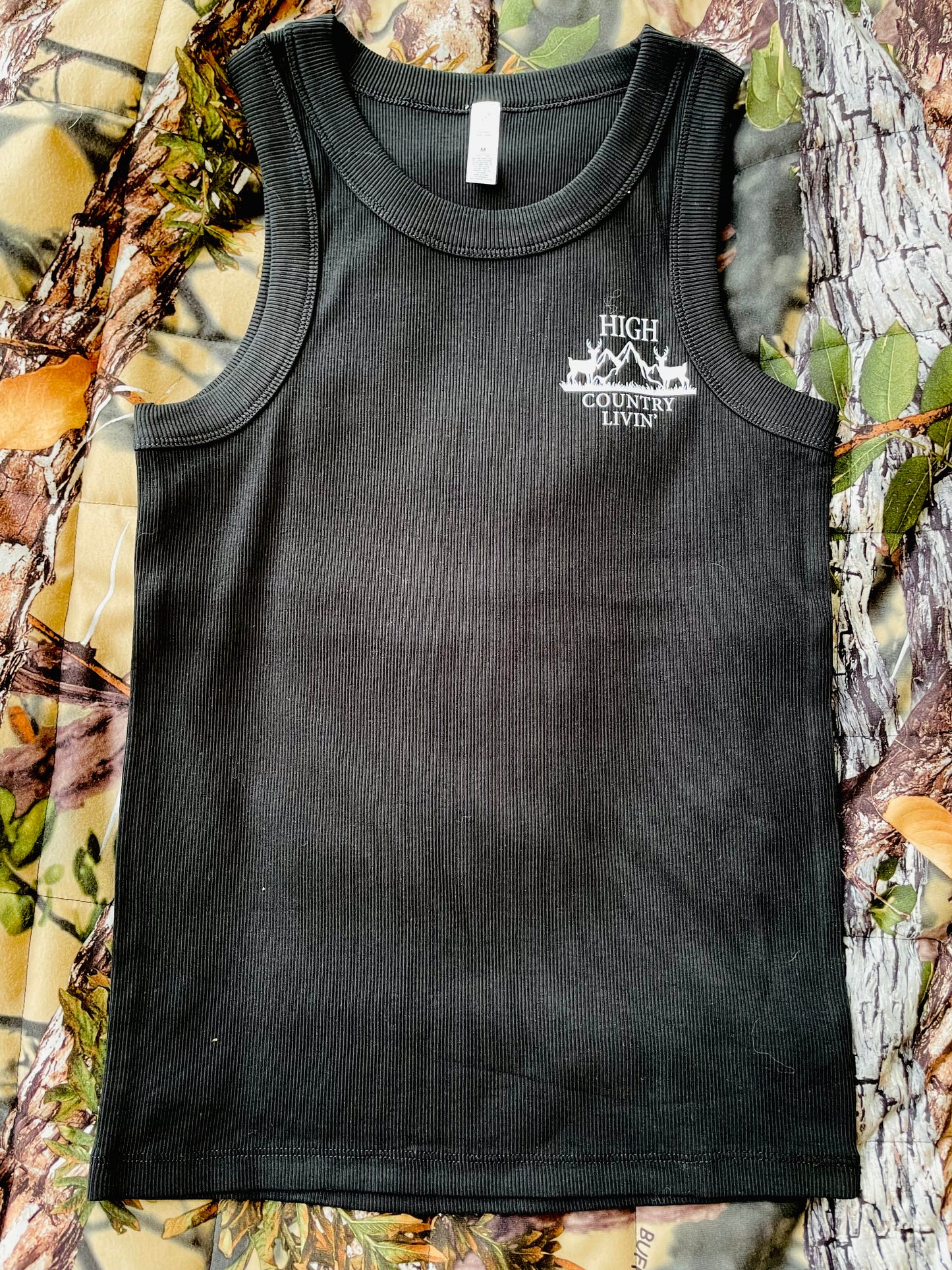 Ribbed Black Ladies Singlet