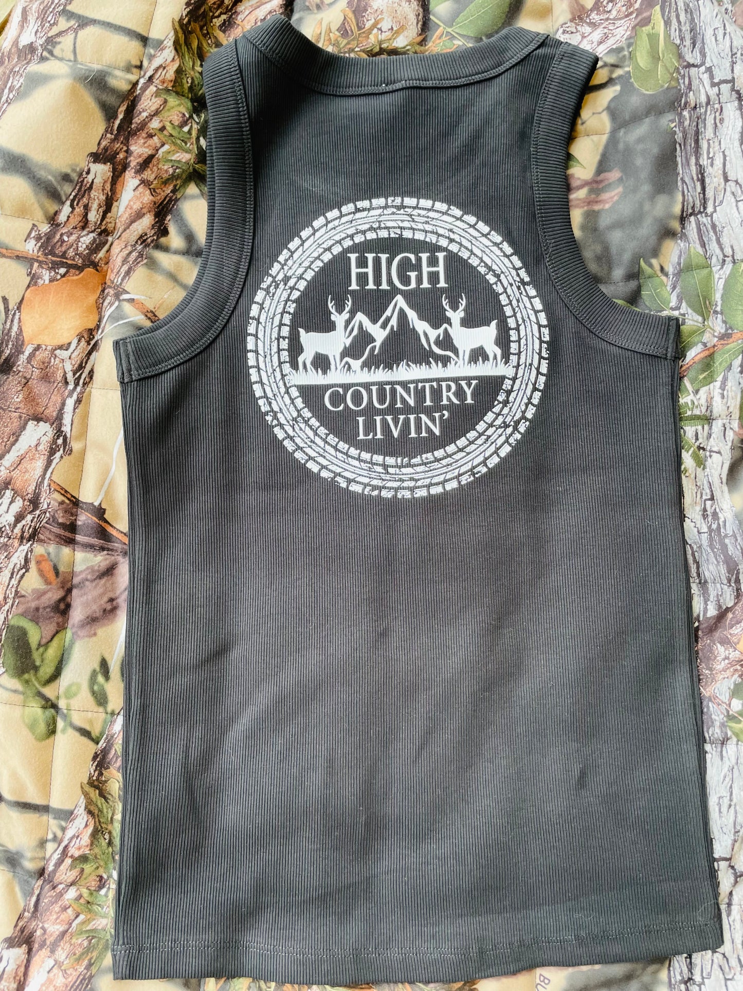 Ribbed Black Ladies Singlet