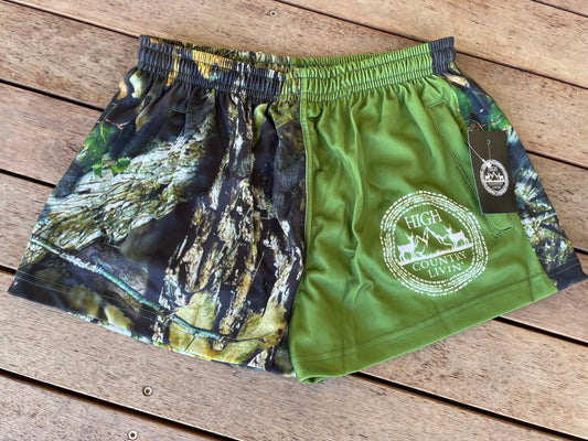 Green Camo Footy Shorts