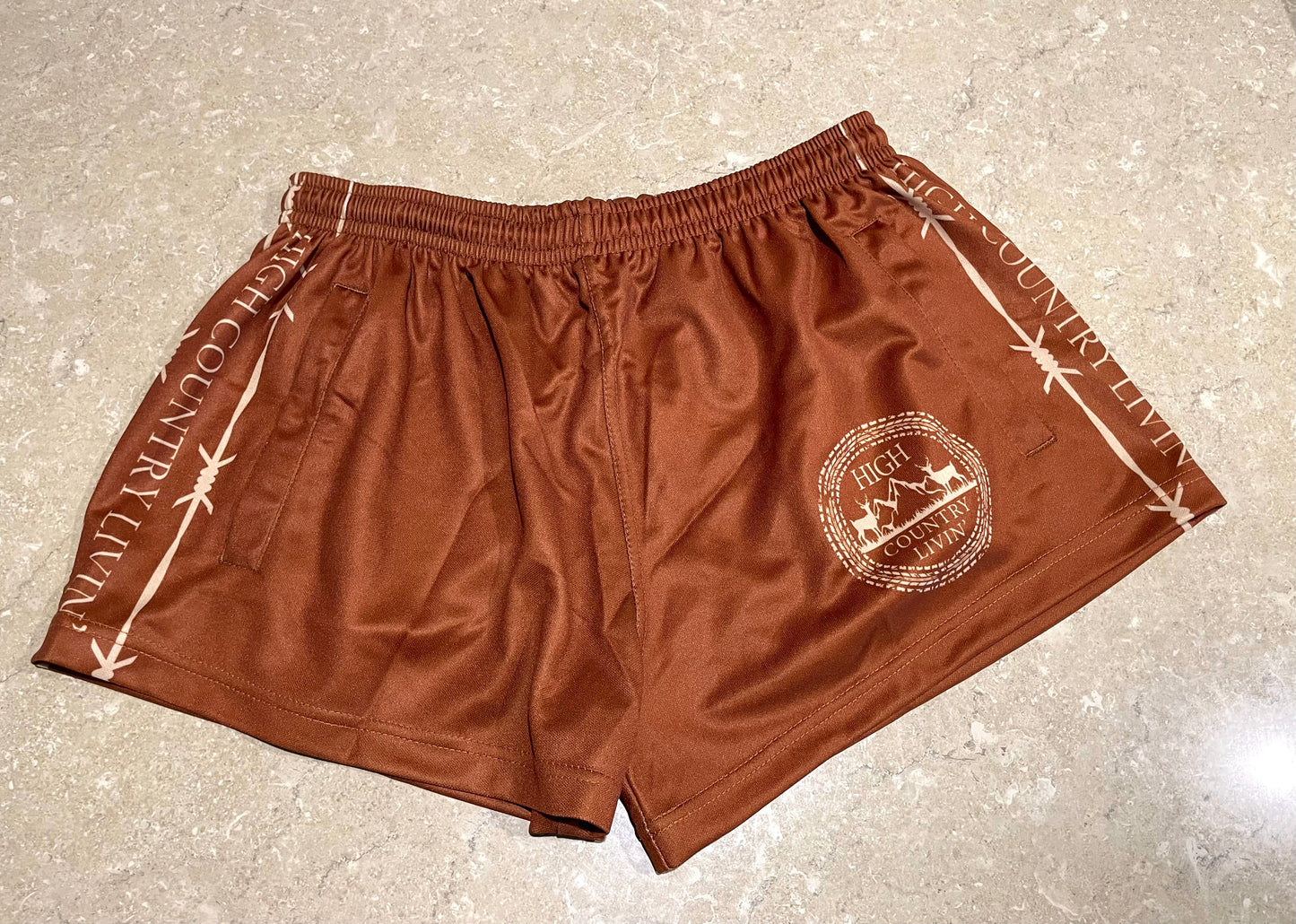 Winchester Brown and Tan Footy Shorts