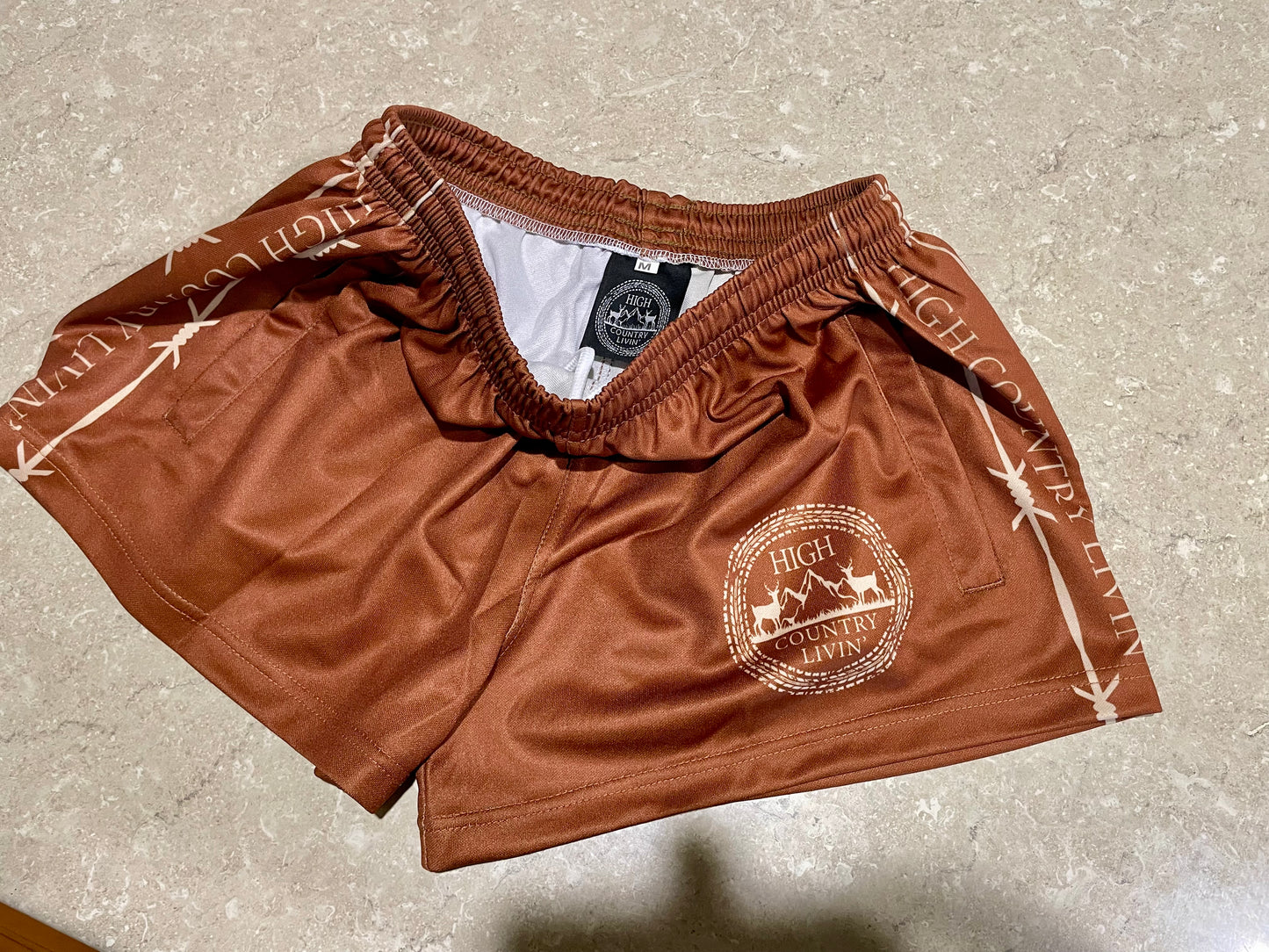 Winchester Brown and Tan Footy Shorts
