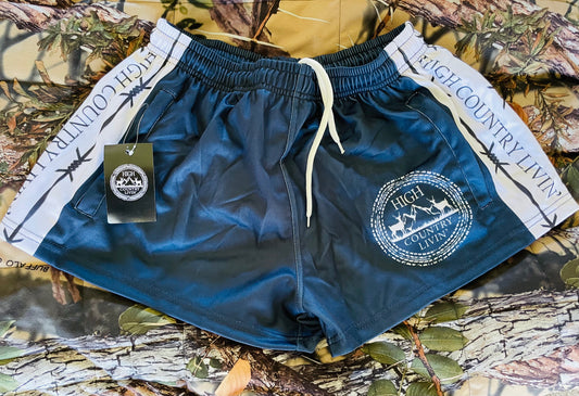 *mismatched 2 tone navy blue*Winchester Navy Footy Shorts