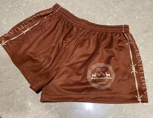 Winchester Brown and Tan Footy Shorts