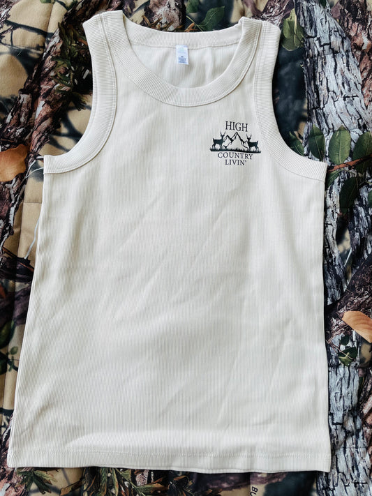 Ribbed Cream Ladies Singlet