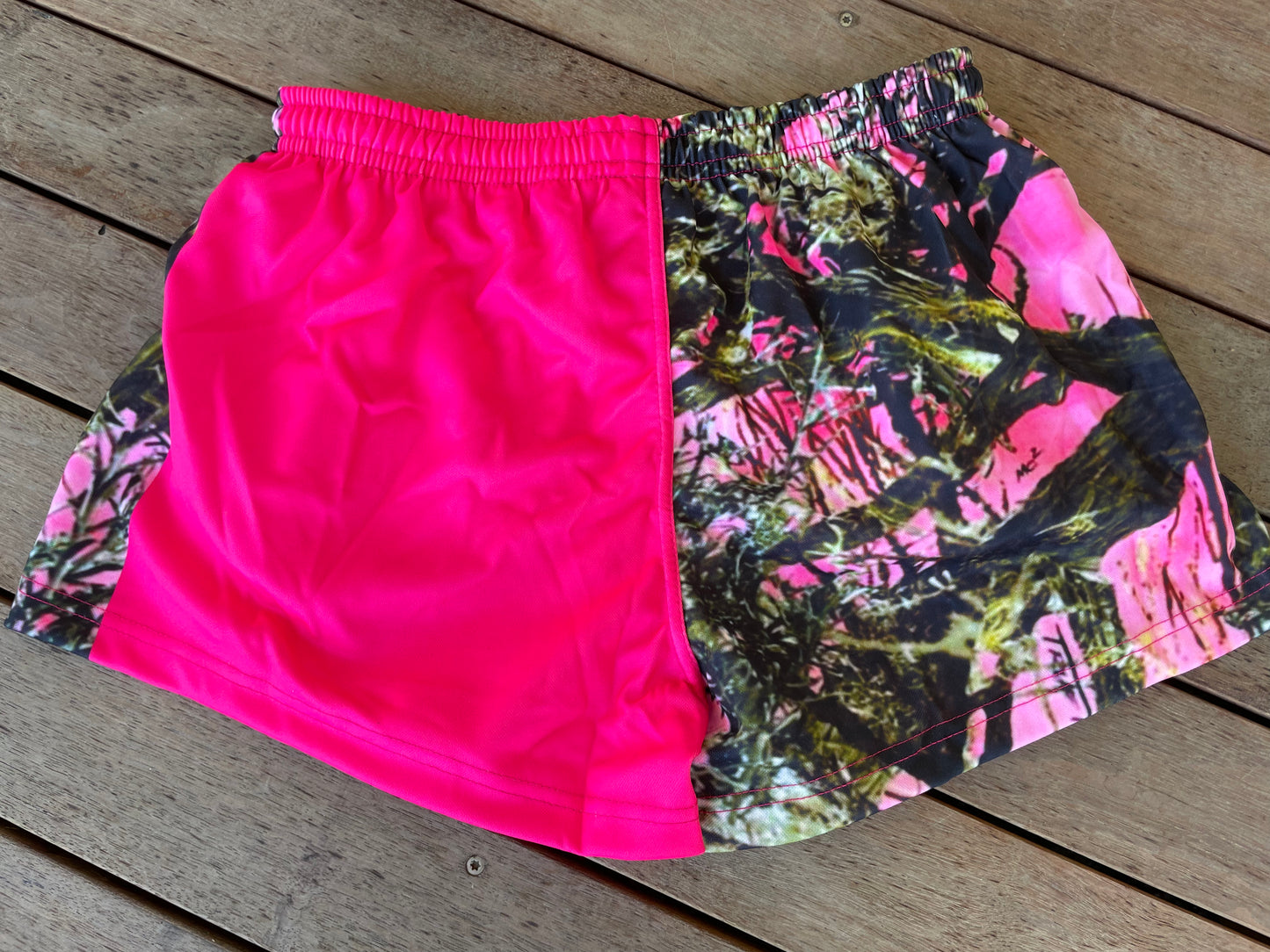 Pink Camo Footy Shorts